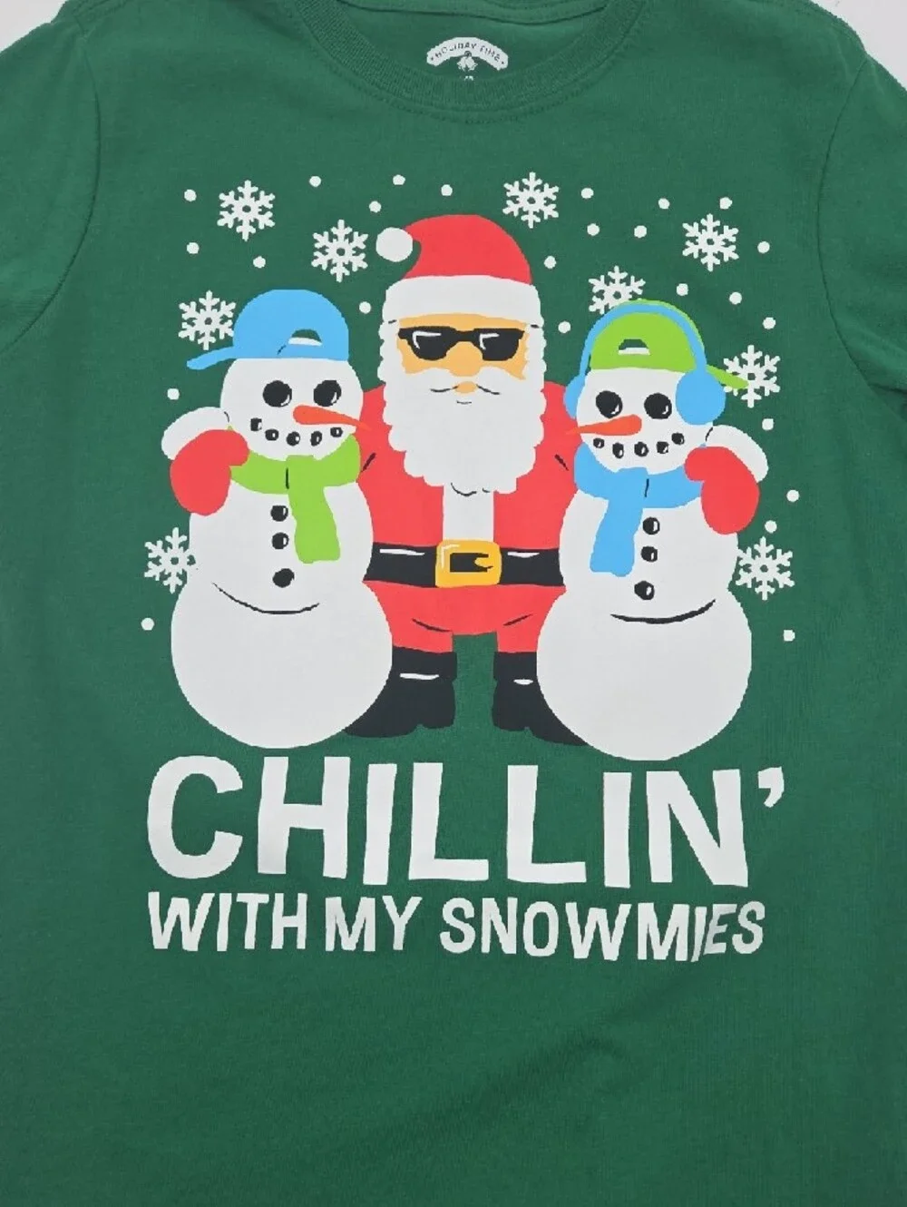Holiday Time Green 'Chillin' With My Snowmies' Graphic Tee